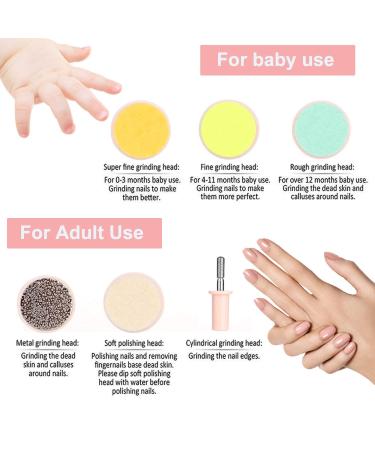 Shop Wadeo Baby Nail File & Scissors Set - Safe Electric Nail Trimmer for Newborns & Kids with LED Light | Manicure Set in Pink - Buy Online on GoSupps.com
