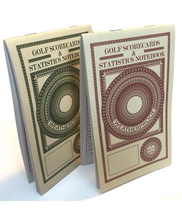 Golf Scorecard and Statistics Notebook-Weatherproof Paper-(2 Pack)-Fits Golf Covers-Made in USA