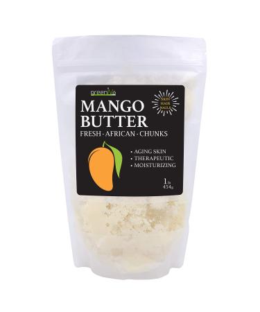 GreenIVe - 100% Pure Mango Butter- All Natural - Fresh Sourced - Exclusively on Amazon (1 Pound Crumble)