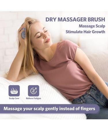 ZMCLG Scalp Massage Brush - Silicone Shampoo Brush for Peeling & Head Massage | Wet & Dry Scalp Massager Stimulating Hair Growth - Gray Blue - Buy Online on GoSupps.com