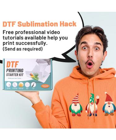 KASYU DTF Transfer Powder Film Kit - All-in-1 DTF Starter Kit for Sublimation Printer - 8.8oz White Hot Melt Adhesive & 15 Iron-on Transfer Paper - Fabric DTF Starter Kit - Buy Online on GoSupps.com