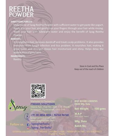 ORGANIZE Spag Herbs Organic Reetha Hair Powder 100 GMS - Buy Online on GoSupps.com