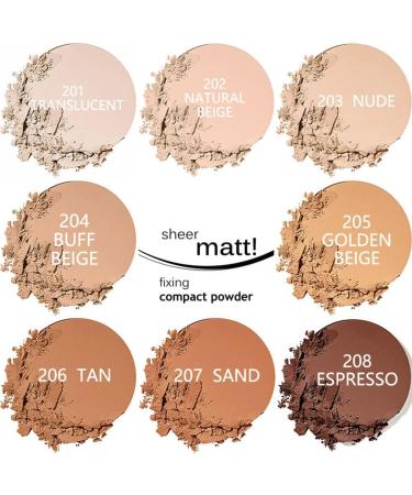 Reddhoon Matte Fixing Powder Makeup Base Matte Finish Setting Powder Foundation Fixing Compact Pressed Powder Long Lasting Make Up Fixer Face Powder 204 buff beige - Buy Online on GoSupps.com