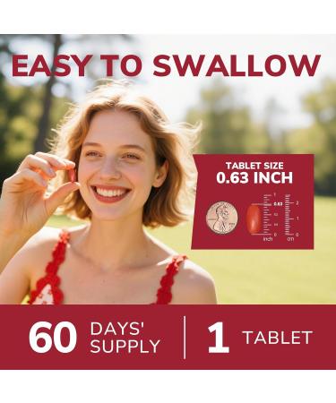 Iron Supplement for Women & Men, 65 mg, Ferrous Sulfate, Vitamin C, D3, B6, B12, Folate, Beet Root, Spinach, Pumpkin Seeds, Nettle, for Red Blood Cell & Energy Production, 60 Tablets 60 Count (Pack of 1) - Buy Online on GoSupps.com