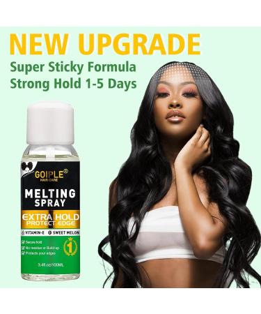 Lace Melting and Holding Spray Glue-Less Hair Adhesive for Wigs Extra Hold Lace Melting Spray Adhesive Wig Spray for Closure Extensions Wig Melting Spray Natural Forming Melting Spray Hair Wax Stick 3.4fl oz-7pcs - Buy Online on GoSupps.com