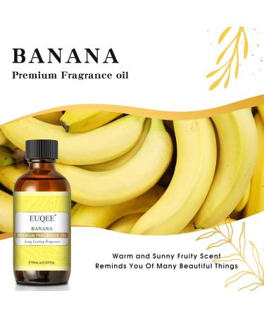 EUQEE Banana Fragrance Oil 60ml - Premium Aromatherapy Essential Oil for Diffusers & Candle Making - Buy Online on GoSupps.com