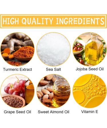 Turmeric Brightening Scrub - Natural Exfoliating Sea Salt Body Scrub for Dark Inner Thighs Bikini Area & Underarms - Smooth Melanin Skin - Buy Online on GoSupps.com
