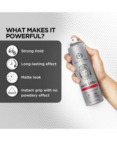 The Man Company Hair Styling Spray for Men - 250ml Strong Hold Long Lasting Matte Look & Instant Grip Natural Shine Non-Stick Ultra Hard (Grey) - Buy Online on GoSupps.com