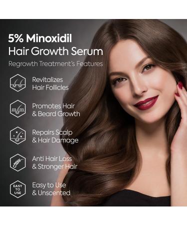Hair Growth Serum with 5% Minoxidil for Men & Women | Beard & Hair Regrowth Treatment - Ship Internationally - Buy Online on GoSupps.com