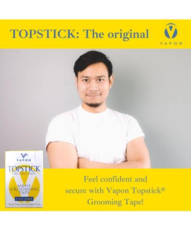 Vapon Topstick - Original Men's Grooming Tape | Clear Double-Sided Tape for Toupees & Wigs | 150 Count (3 Boxes) | Strong Adhesive Strips & Bonus Key Chain - International Shipping Available - Buy Online on GoSupps.com