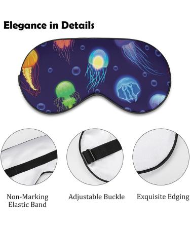 Jellyfish Pattern Sleeping Mask - Soft Cartoon Eye Mask with Adjustable Strap for Comfortable Night Sleep - Buy Online on GoSupps.com