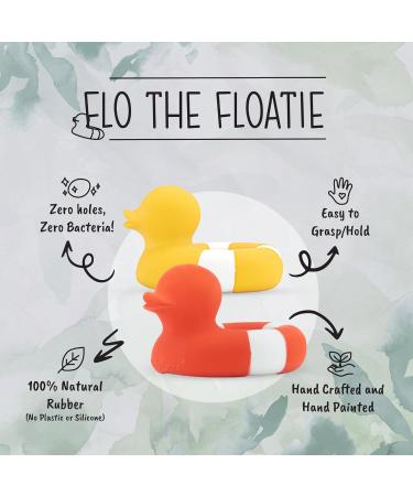 Oli & Carol Natural Rubber Bath Toy - Flo The Floatie Duck - Safe Yellow 10 cm for Kids | Eco-Friendly International Shipping - Buy Online on GoSupps.com