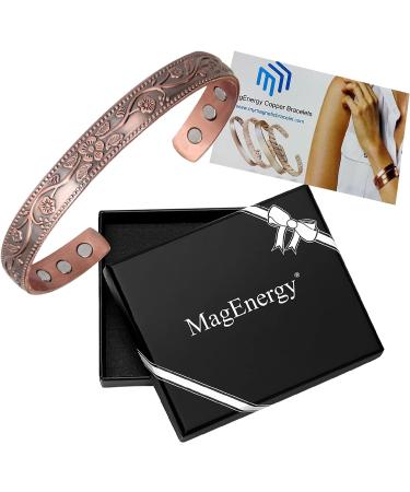 Magnetic Copper Bracelet for Women - Adjustable 6.5 inches - Beautiful Gift Box - Buy Online on GoSupps.com