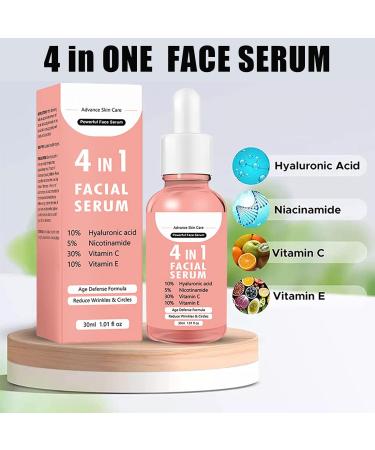 Hyaluronic Acid Serum for Face Vitamin C Serum Anti Aging Serum with Vitamin C & E Relieve Redness & Anti Wrinkle Facial Serum with Vitamin E Suitable for All Men & Women Improve Skin Condition-30ml - Buy Online on GoSupps.com