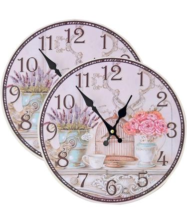 14-Inch Battery Operated Wall Clock - Non-Ticking Decorative Kitchen & Living Room Clock with Flower Bird Cage Design - Easy to Read & Accurate - Buy Online on GoSupps.com