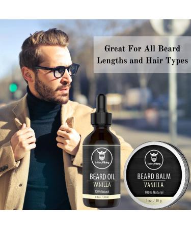 Striking Viking Beard Oil and Balm - Leave-In Conditioner for Beards and Mustaches - All-Natural Argan and Jojoba Oils - Vanilla Scent - 0.50 Fl Oz - Buy Online on GoSupps.com