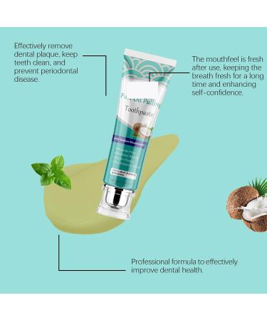 Post Oil Pulling Toothpaste with Sodium Bicarbonate Coco-Mint Jasmine Whitening Fluoride-Free Fights Plaque Freshens Breath for Sensitive Teeth 100g - Buy Online on GoSupps.com