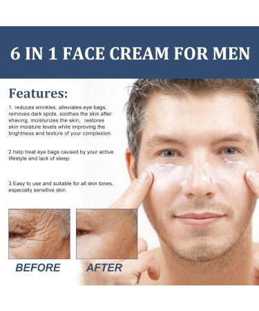 Men's Face Cream - 6-in-1 Facial Care & Eye Bag Treatment | Aesthetic Science for Men Daily Formula for Healthy Skin - Buy Online on GoSupps.com