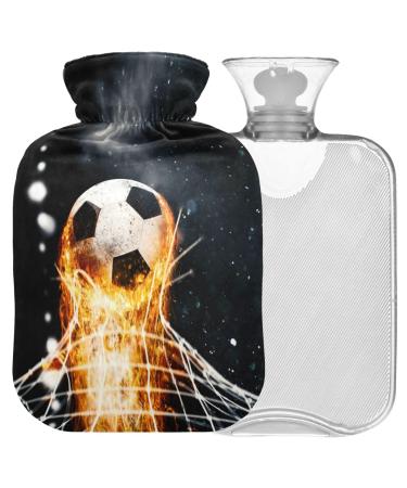 Naanle football Fireball heat bottle with reference transparent hot water bottle 2l large hot hot water bottle for bed hand feet warmer pain relief warmth and cold therapy