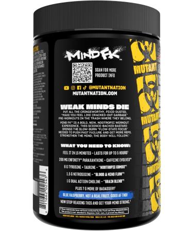 Mutant Mind FK - Epic Nootropic Pre-Workout - Brain Supplement for Mental Focus - 20 Serve - Blue Raspberry - 460g - Buy Online on GoSupps.com