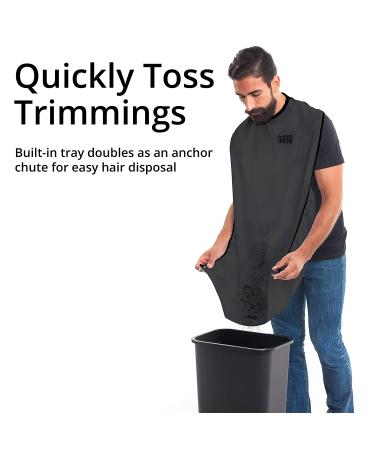 Beard King Beard Bib Apron - Original Hair Catcher for Men | Grooming Gift for Dad & Husband - Black - Buy Online on GoSupps.com