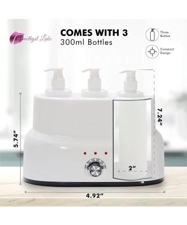 AMETHYST LAKE Massage Oil Warmer with 3 Bottles - Professional Salon Spa Heater for Home and Beauty Treatment - Buy Online on GoSupps.com
