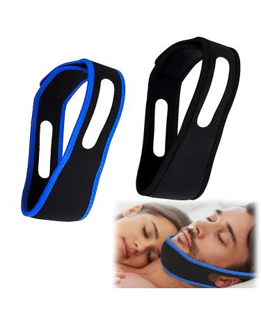 2 Pcs Anti Snoring Chin Strap Adjustable Comfortable Effective Snoring Aids Devices Easy to Use of Professional Snoring Solution Snore Stopper for Men and Women Enjoy Sleeping Quietly