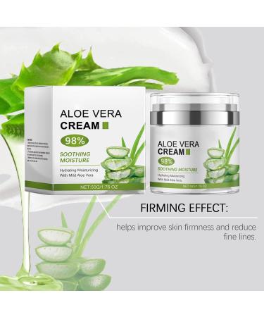 gcdat Aloe Vera Face Moisturizer with Airless Pump 98% Aloe Vera Cream Hydrating and Moisturizing for Dry Skin Reducing Fine Lines Soothing & Rapairing after Sun 1.7 Fl. Oz - Buy Online on GoSupps.com