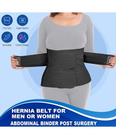 XXL Abdominal Binder Post Surgery & Postpartum Belly Band - Hernia Belt for Men & Women, Stomach Compression Wrap - C-Section, Natural Birth, Abdominal Injuries - Black (48-64) - Buy Online on GoSupps.com