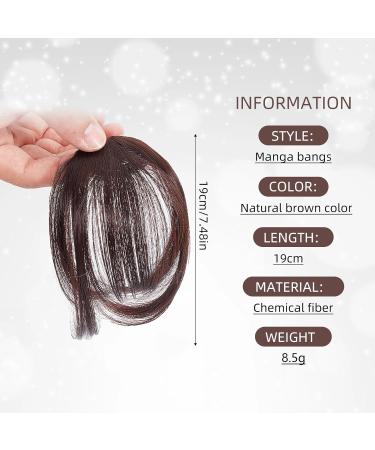 NICENEEDED Dark Brown Clip in Bangs Faux Fringe Bangs Hair Bangs Clips Natural Curved Wispy Bangs Fake Air Hairpieces Clip in Hair Extensions for Women Daily Wear - Buy Online on GoSupps.com