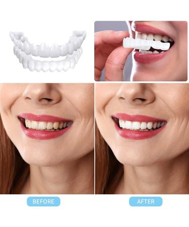 Cosmetic Snap-On Teeth Veneers | Perfect Smile | 2 Pairs - Top & Bottom Artificial Teeth - Buy Online on GoSupps.com