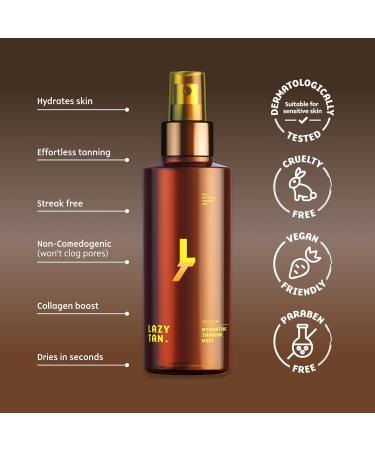 Lazy Tan Face Tan Mist - Self Tanning Mist Waterproof Effortless and Natural Looking Gradual Sun Kissed Glow Suitable for Face and Body Hydrating Moisturiser with Vitamin C and Vitamin E - Buy Online on GoSupps.com