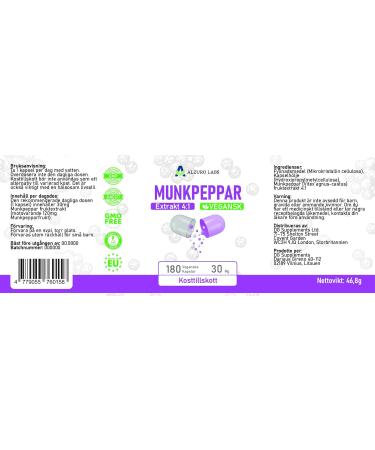 Poivre moine | 120 mg quivalent (30 mg d'extrait 4:1) | 180 capsules v g taliennes | quilibre hormonal et bien- tre | 6 mois de stock | Test en Laboratoire | Certifi GMP - Buy Online on GoSupps.com