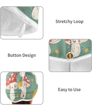 Super Absorbent Mushroom Hair Towel 2 Pack | Quick Dry Hair Turbans for Women & Girls - Perfect Hair Drying Solution - Buy Online on GoSupps.com