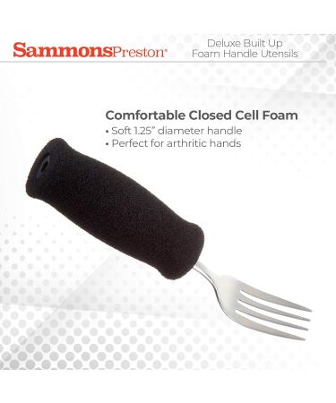 Sammons Preston Deluxe Built-Up Handle Fork 8" Long Stainless-Steel Easy-Hold Utensil with Removable Soft Molded Foam Grip Adaptive Eating Aid for Those with Arthritis and Weak Grip - Buy Online on GoSupps.com