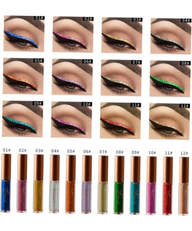 Didiseaon 2pcs Colorful Eyeliner Pen Glow Liquid Eyeliner Liquid Eyeshadow Waterproof Eyeliner Metal Highlight - Buy Online on GoSupps.com