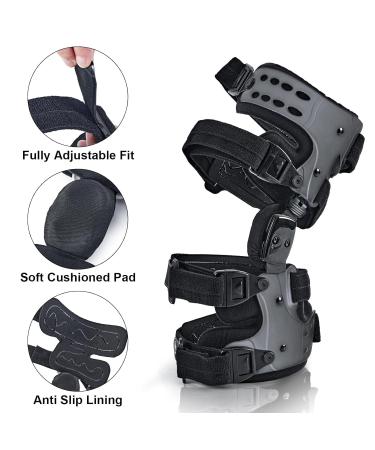 OA Unloader Knee Brace for Osteoarthritis & Arthritis Pain Relief | Cartilage Repair & Support for Bone on Bone Knee Pain - Left Gray - Buy Online on GoSupps.com