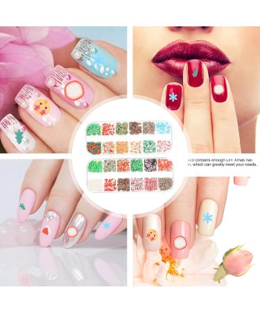  LALADEFIEE 2 Boxes Christmas Nail Art Decorations Soft Clay Elements for Natural Artificial Nails Easy to Apply for Manicure Salon Use - Buy Online on GoSupps.com
