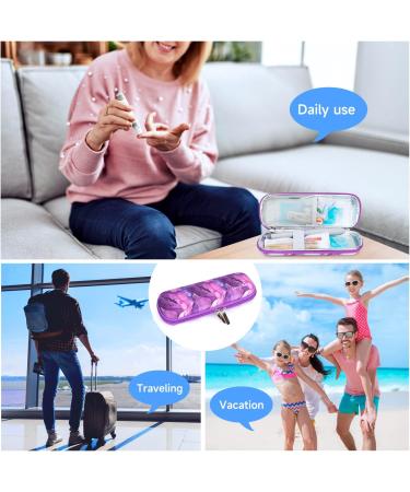 YOUSHARES Insulin Cooler Travel Case - Diabetic Portable Cooling Organizer - Medication Insulation Epi Pen Carrying Bag - Marble Purple - Buy Online on GoSupps.com