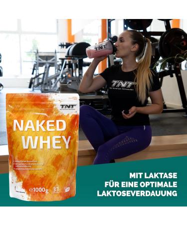 TNT Naked Whey Protein Powder (1kg) - Lactase-Enhanced Protein Shake for Baking & Cooking - Delicious Banana Flavor & Great Solubility - Buy Online on GoSupps.com
