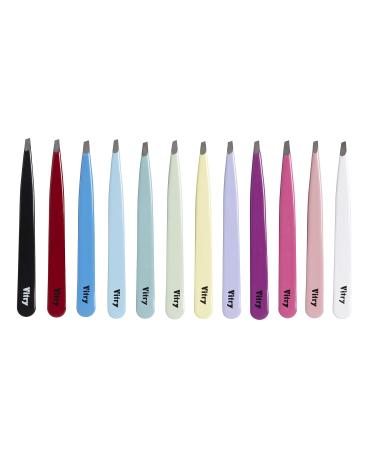 Vitry Coloured Tweezers - Slanted Tips Light Green | Premium Quality Beauty Tool for Precision Tweezing - International Shipping Available - Buy Online on GoSupps.com