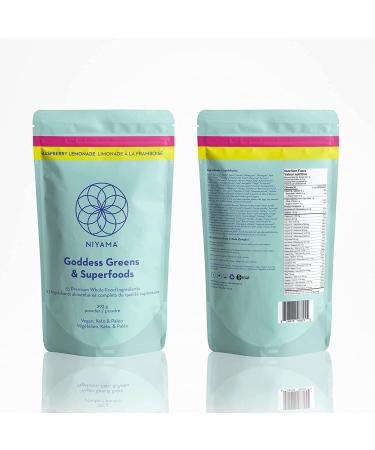 Organic Greens Superfood Powder Niyama Goddess Greens and Superfoods | Antioxidant Rich & Supports Gut Health | Natural Raspberry Lemonade Flavour (30 servings) - Buy Online on GoSupps.com