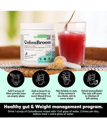 ColonBroom Psyllium Husk Powder - Colon Cleanser for Constipation & Bloating Relief Gut Health - Vegan Gluten-Free Non-GMO Fiber Supplement (60 Servings) - Buy Online on GoSupps.com