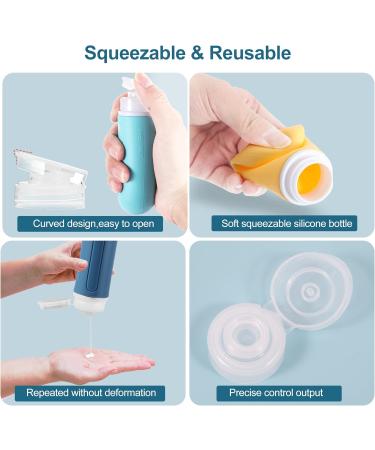Travel Bottles Set - 89ml Silicone Travel Containers for Cosmetics Shampoo & Shower Gel | Includes Toothbrush Sleeves & Earplugs - Buy Online on GoSupps.com