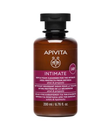 APIVITA Intimate Lady Gentle Foam Cleanser for the Intimate Area 6.76 fl.oz. |Natural Feminine Wash with Aloe & Propolis for Dry & Sensitive Skin | Care for Menopause & Vaginal Dryness - pH 4