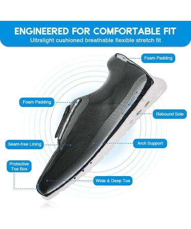 Men's Wide Width Walking Shoes for Diabetic Swollen Feet - Adjustable Closure, Lightweight - Grey (Size 10 Wide) - Buy Online on GoSupps.com