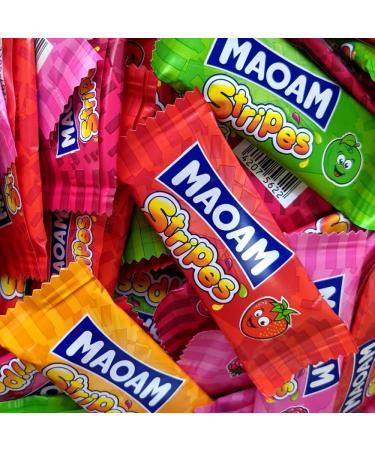 Maoam Stripes Chew Bars Sweets Candy - Fruit and Cola Flavour Chewy Sweets (300g) - Buy Online on GoSupps.com