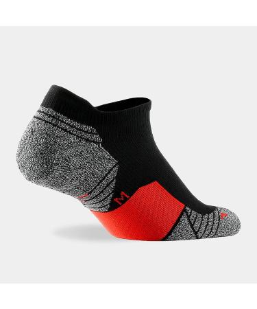 WANDER Men's Athletic Running Socks - 7 Pairs Thick Cushion Ankle Socks for Sport - Black/Red - Sizes 6-9/10-12/12-14 - Buy Online on GoSupps.com
