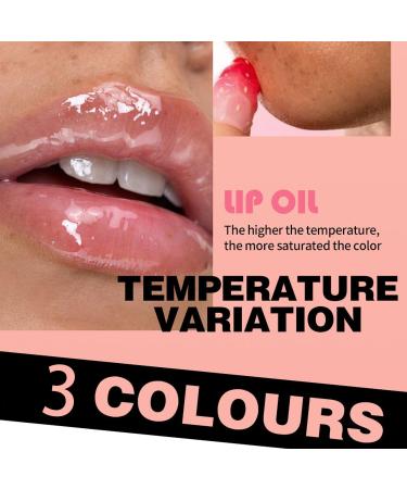 Pakivs 3 Colors Plumping Lip Oil Tinted Fruit Flavor Moisturizing Lip Oil Long Lasting Nourishing Lip Gloss Moisturizing Lip Gloss Lipstick for Women - Buy Online on GoSupps.com