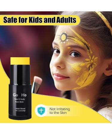 Go Ho Yellow Face Paint Stick - Water Based Non-Toxic Washable Yellow Body Paint for Halloween Cosplay & SFX Makeup - Full Coverage for Adults & Children - Buy Online on GoSupps.com